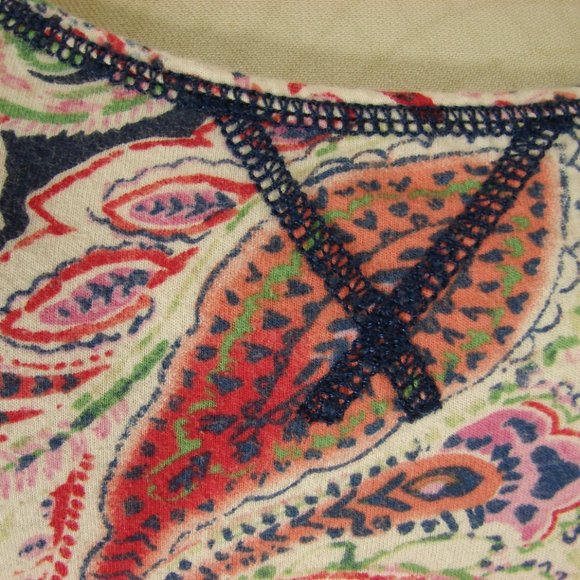 Chaps Navy Blue Multi Color Paisley Tank Style Summer Dress Medium Soft Cotton - Picture 5 of 14